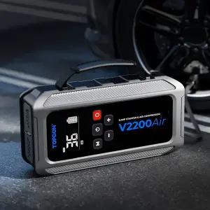 [클레버]탑돈 자동차 타이어 바퀴 공기압 주입기 랜턴 올인원 2200A 점프스타터 테스터기 V2200Air