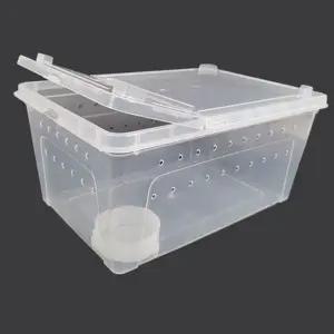 반투명 사육장 레오파드 환기형 반려동물 게코 사육장 케이지 이동용 크레스티드 소동물 도마뱀