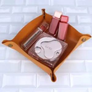 데스크 소품정리 가죽 트레이 옐로우 소_23546665