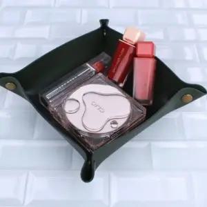 데스크 소품정리 가죽 트레이 아미그린 소_23546662