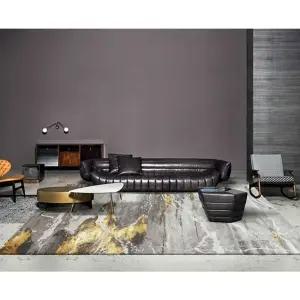 침실 거실 장모 고급 그레이 대형 카페트 매트 골드 러그 북유럽