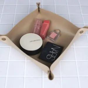 데스크 소품정리 가죽 트레이 베이지 대