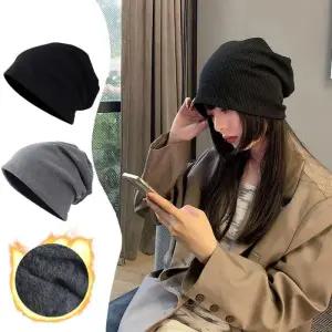 무지 비니 와플패턴 기모 빅사이즈 대두 롱비니 겨울 방한 스포츠 러닝 헬스 모자