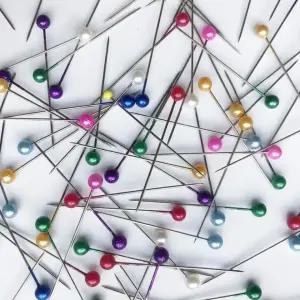 침핀 다용도핀 시침핀 컬러 진주핀 혼합색상 구슬핀