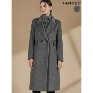 [하프클럽/]여성 울 하이넥 베스트 롱코트 셋업