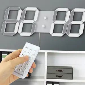 디지털 전자 시계 거실 무소음 인테리어 대형 led 벽 시계 리모컨 벽걸이 사무실 카운트다운 시간 탁상