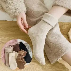 메드윌 여성 기모 양말 겨울 두꺼운 털 융털 가을 수면 여자 벌크 세트 중목