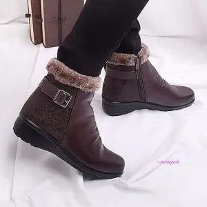 여성중년겨울 신발 방한 부츠 발목 앵클 2컬러 여자 엄마fgh870