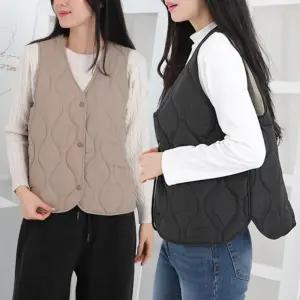 패딩 조끼 데일리 베스트 솜 울트라 여성 중년 실내 퀼팅 누빔 경량 보온 물결