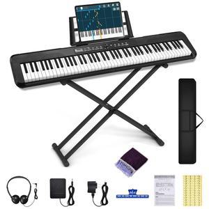 88 키 디지털 피아노, 음악 스탠드가 있는 전자 키보드 전원