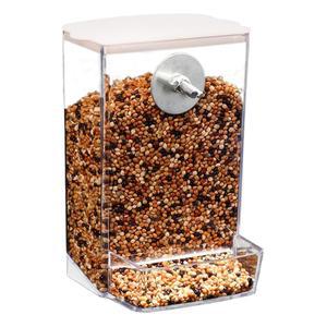 자동 새 모이통 - 미스 없음 | 잉꼬 분리 가능한 투명 식품 용기, 데크 앵무새 정원 닭 창 야외 벌새를 위한 리필 기능 포함