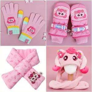 (모음) 캐치티니핑 니트장갑/벙어리/손가락/목도리/귀달이모자 7종