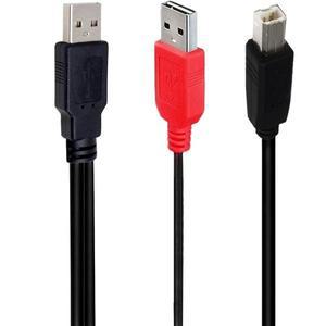 1/2 듀얼 USB2.0 A to USB-B 남성 프린팅 Y자형 프린터 스캐너 외장 하드 드라이브 데이터 연결 케이블 전