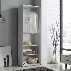 고품질 광폭600 행거수납장 오픈형 옷장 틈새 행거미니 싱글옷장 ...