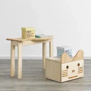 야옹이 피쉬 소나무원목 책상의자세트