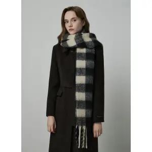 잇미샤 [잇미샤] 블랙 체크 프린지 머플러 ITPBAMF730 507960