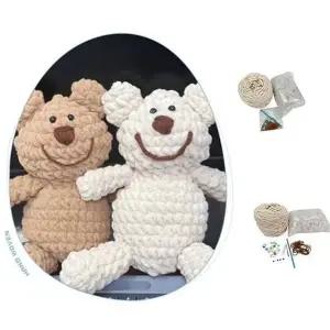 손뜨개 인형 키트 초보자 곰돌이 뜨개질 코바늘 인형 패키지 털실 핸드메이드 손뜨개실 인테리어 수공예