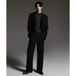 무신사 ST안다르D 플레어 히든 밴딩 슬랙스 [블랙] 8113386