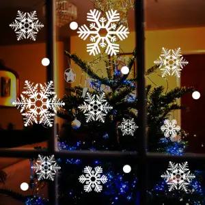 크리스마스 창문 눈꽃 스티커 포토존 오너먼트 홈파티 어린이집 벽 트리 꾸미기 붙이는 별