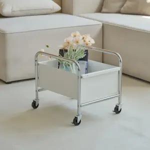 글림 미드센츄리 철제 1단 이동식 수납바구니 트롤리 DF927270