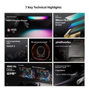 뉴 레이네오 에어 4 프로 스마트 AR 글래스 헤드마운트 TV 최초 HDR10 글래스 고화질 시청 XR 디바이스 비V