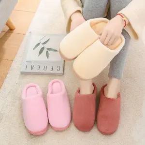 부드러운 극세사 털 슬리퍼 겨울 따뜻한 홈 슬리퍼 거실화 보온