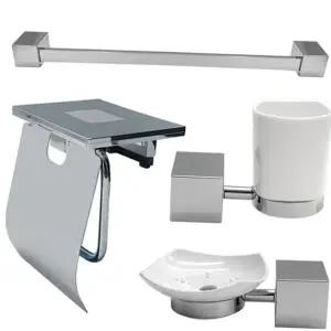 스텐 욕실 악세사리 세트 인테리어 화장실 컵대 욕실 용품 품세트 스테인리스 비누대 벽걸이 가로형 휴지