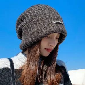 빅사이즈 남여공용 영문레터링 짜임 트위드 비니 코디 숏 털 큰 양면 가을 모자 남자 니트 겨울