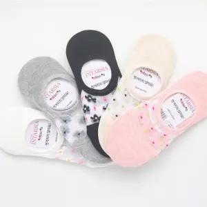 여성 꽃무늬 포인트 발등 메쉬 벗겨짐방지 싹스 발목 이쁜 가을 페이크삭스 학생 정장 개성있는스타일링