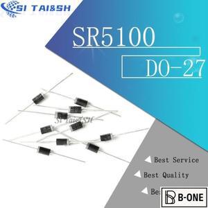 쇼트키 다이오드 SR5100, 5A, 100V, DO -27, 20 개