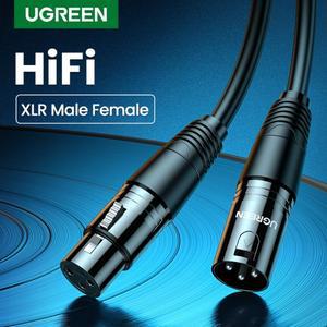 Ugreen XLR 케이블 노래방 마이크 사운드 캐논 호환 플매트 카펫 러그 확장 Mikrofon 오디오 믹서 앰프 코