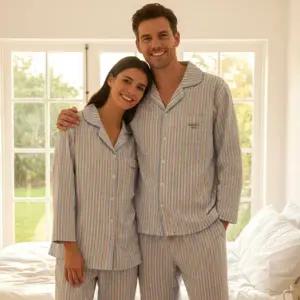 [레노마]남녀공용 버티컬 베이지 워싱 9부 잠옷세트BE AF3U48239