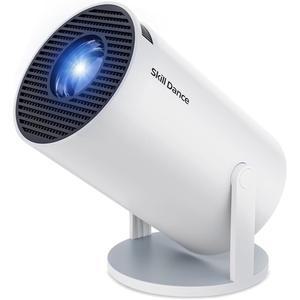 WIFI 6 및 5.3 블루투스를 지원하는 미니 프로젝터, 풀 HD 4K 및 자동 수직 키스톤 보정 기능을 갖춘 210 회전식 휴대용 프로젝터, 노트북/PC/스마트폰용 35-130인치 스크린 무비 프로젝터