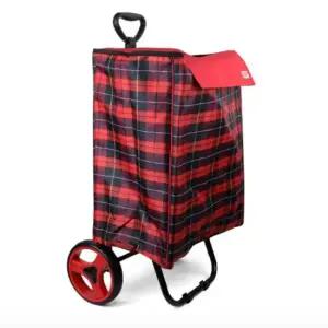 구르마 바퀴 시장 패브릭 튼튼한 카트 레드체크 구르마 장바구니카트 시장카트 핸드카