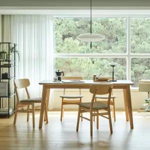 한샘 도노 내추럴 세라믹 와이드4인 식탁세트 (플레인의자4 포함)