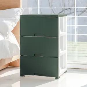 모던 우디 3단 플라스틱 서랍장