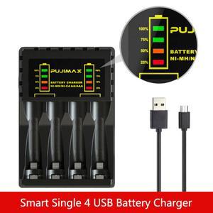 가정용 스마트 LED 표시기 USB 전기 배터리 충전기 AA Ni-MH Ni-Cd 충전식 4 슬롯