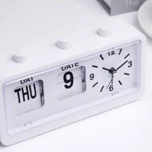 무소음 알람 시계 인테리어 데스크 사무실 무소음 탁상 시계 책상 집들이선물 디자인 요일 날짜 생일