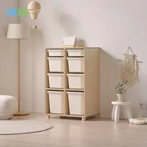 [사사가구]E0 로미 720 4단 바구니형 아동 장난감수납장(원목발포함)