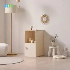 E0 로미 2단 틈새 도어형 아동수납장(원목발미포함)