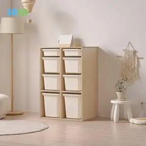 E0 로미 720 4단 바구니형 아동 장난감수납장(원목발미포함)