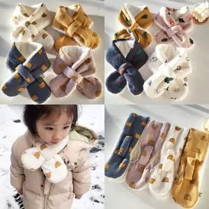 보송 크로스 아동 머플러 목도리 면 보온 유아 키즈 머플러 남아 스카프 면 아동 유아 목도리