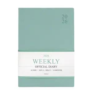 인디고 다이어리 2026 오피셜 A5 위클리 스케줄러 (날짜형 25절 주간) 업무용 (민트)/수첩/업무/플래너