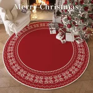 크리스마스 트리 거실 러그 파티 포인트 미니 산타 원형 입체형 덮개