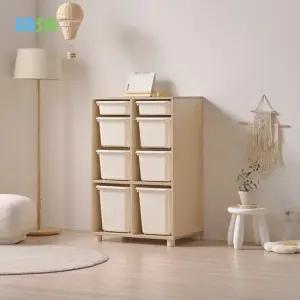 가구 E0 로미 720 4단 바구니형 아동 장난감수납장 원목발포함)