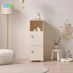 가구 E0 로미 370 3단 틈새 도어형 아동수납장 원목발포함)