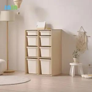 가구 E0 로미 720 4단 바구니형 아동 장난감수납장 원목발미포함)