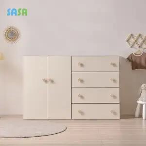 [SASA]사사가구 E0 로미 1600 아동옷장+서랍장세트(원목발미포함)