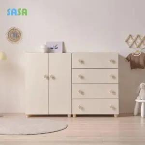 [SASA]사사가구 E0 로미 1600 아동옷장+서랍장세트(원목발포함)