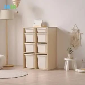 [SASA]사사가구 E0 로미 720 4단 바구니형 아동 장난감수납장(원목발미포함)